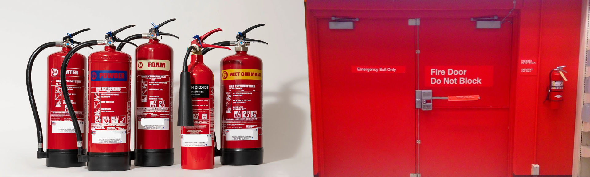 Active fire protection (fire extinguishers) vs. passive fire protection (fire doors)